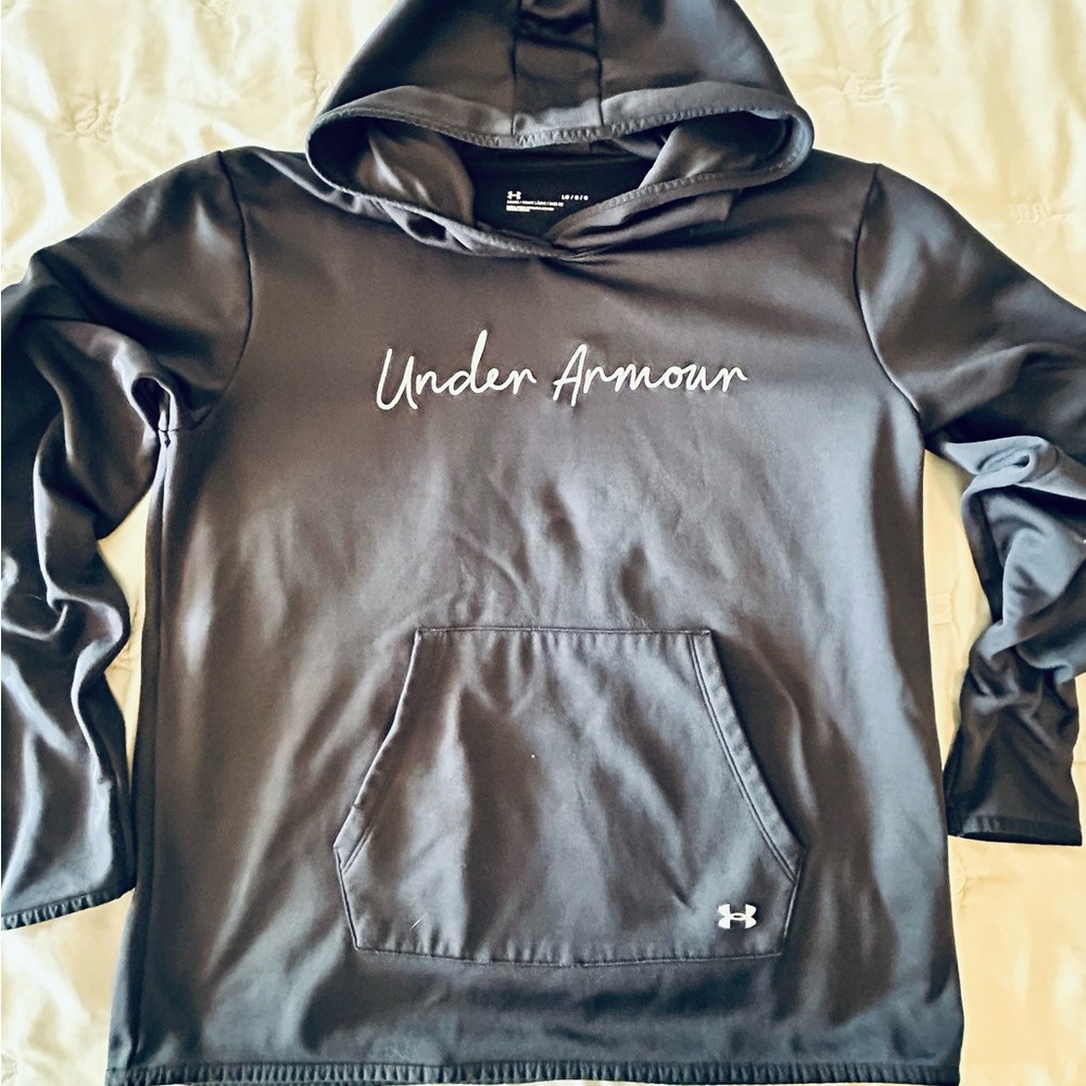 Under Armour Women's Athleisure Pull-Over Fitted Hoodie - Cursive Logo - Size L